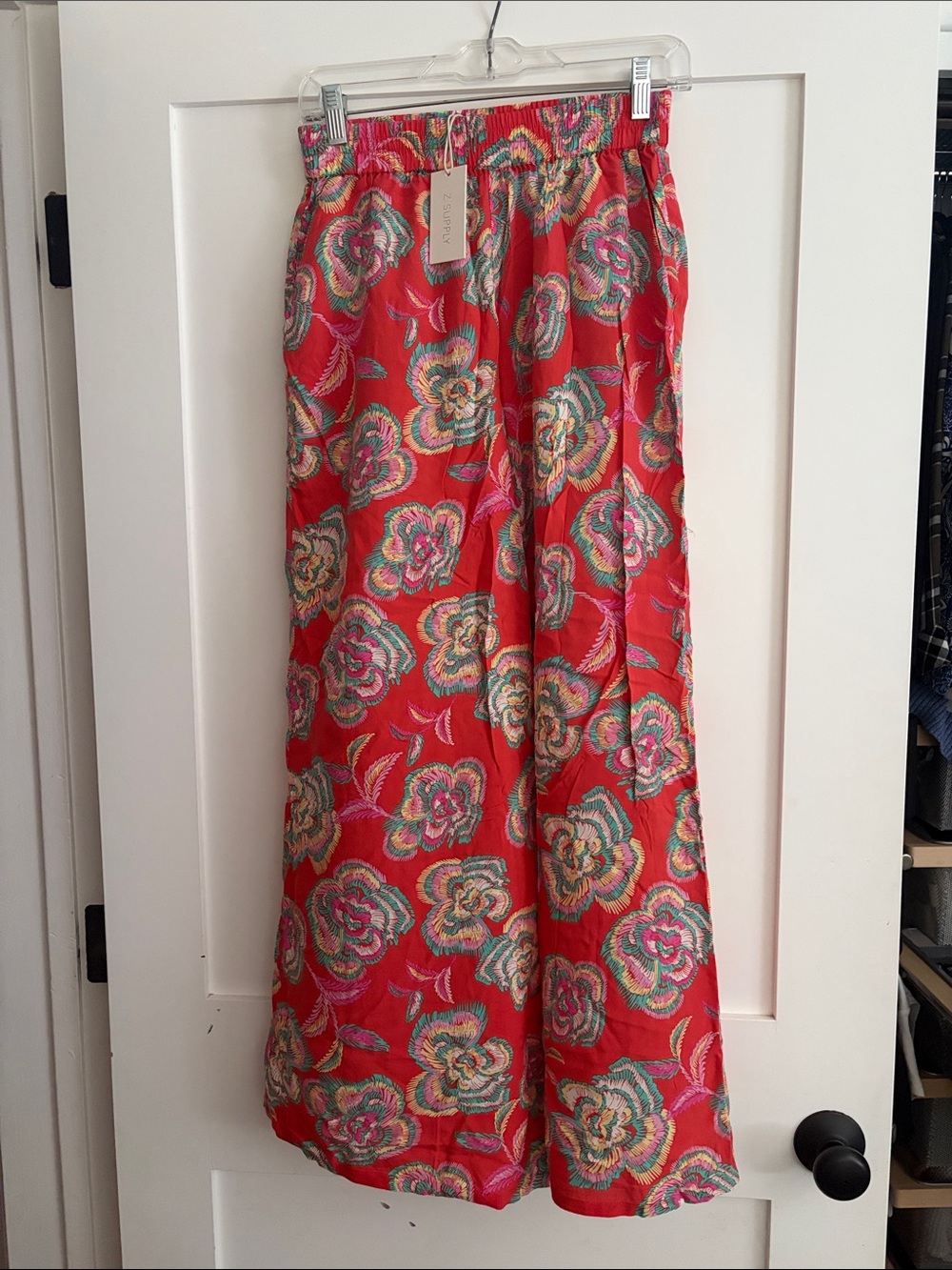 Z Supply Coral Floral Elastic Waist Pants